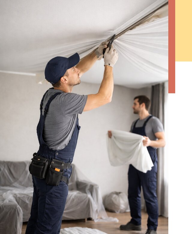 Демонтаж натяжного потолка в калуге от 4551 руб. — снятие и разбор под ключ | ОТДЕЛОЧНИК-Клг