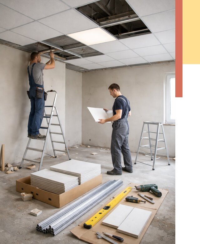 Монтаж потолка армстронг в калуге от 4551 руб/м2 — быстрая установка под ключ | ОТДЕЛОЧНИК-Клг