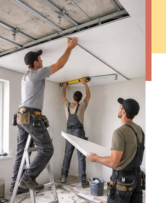 Монтаж потолка из ПВХ панелей в калуге от 3540 руб./м2 — быстро и недорого | ОТДЕЛОЧНИК-Клг