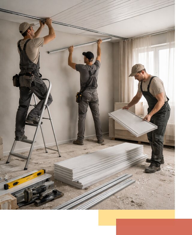 Монтаж потолка из ПВХ панелей в калуге оперативно и качественно