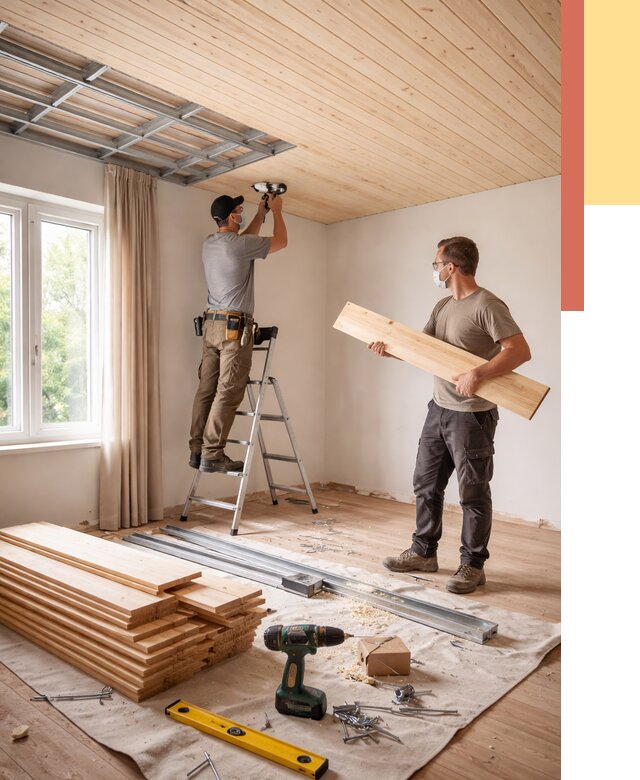 Монтаж потолка из вагонки в калуге от 6574 руб. | Быстро и недорого — ОТДЕЛОЧНИК-Клг