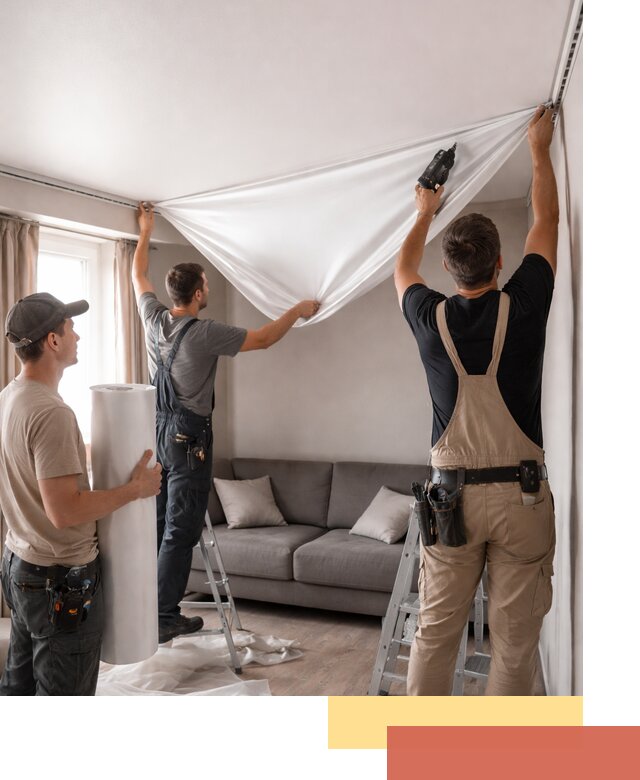 Монтаж сатинового натяжного потолка в калуге качественно и быстро