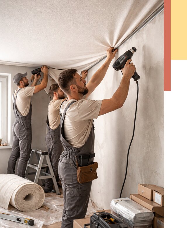 Монтаж фактурного натяжного потолка в калуге от 759 руб. — ОТДЕЛОЧНИК-Клг