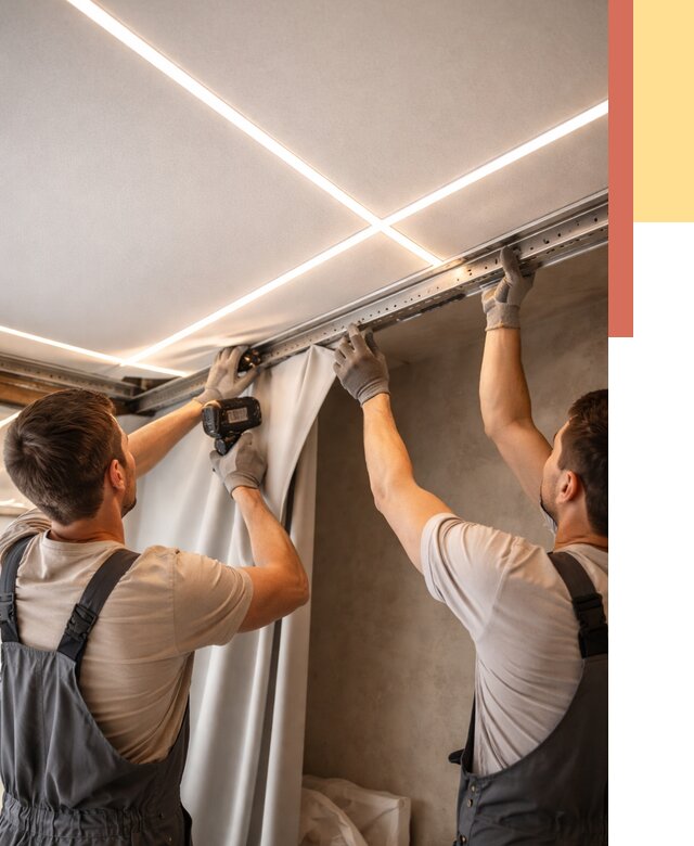 Монтаж натяжного потолка со световыми линиями в калуге от 1214 руб. | ОТДЕЛОЧНИК-Клг