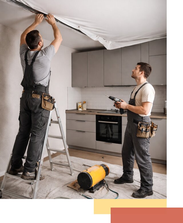 Монтаж натяжного потолка на кухне в калуге