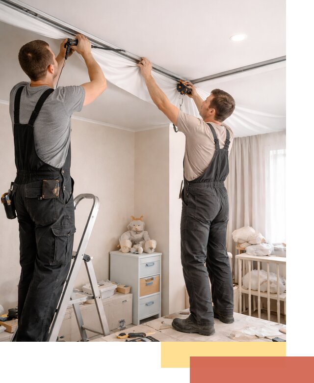 Монтаж натяжного потолка в детской комнате в калуге