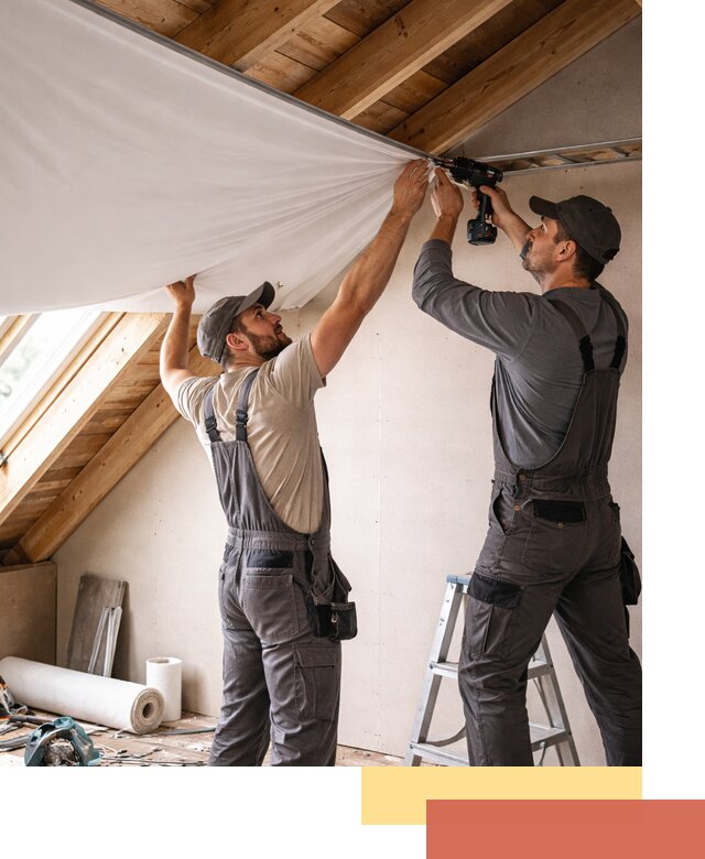 Монтаж натяжного потолка в мансарде в калуге