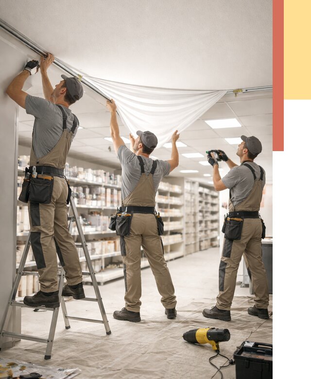 Монтаж натяжного потолка в магазине в калуге от 4551 руб. быстро и недорого | ОТДЕЛОЧНИК-Клг
