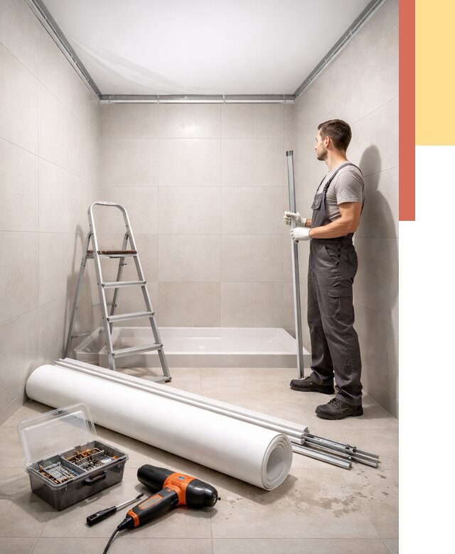 Монтаж натяжного потолка в санузле в калуге от 1871 руб. — ОТДЕЛОЧНИК-Клг