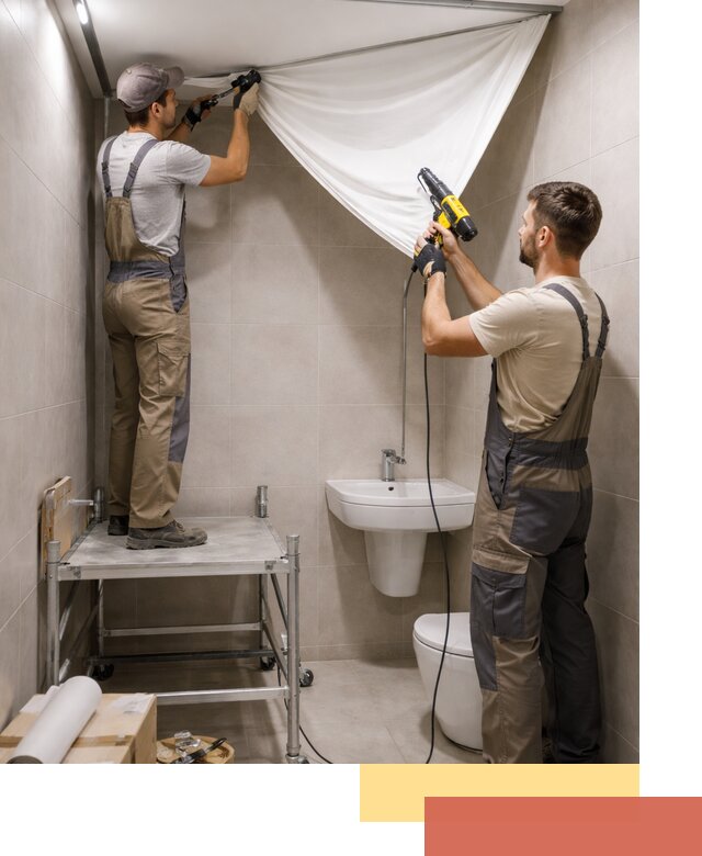 Монтаж натяжного потолка в санузле в калуге