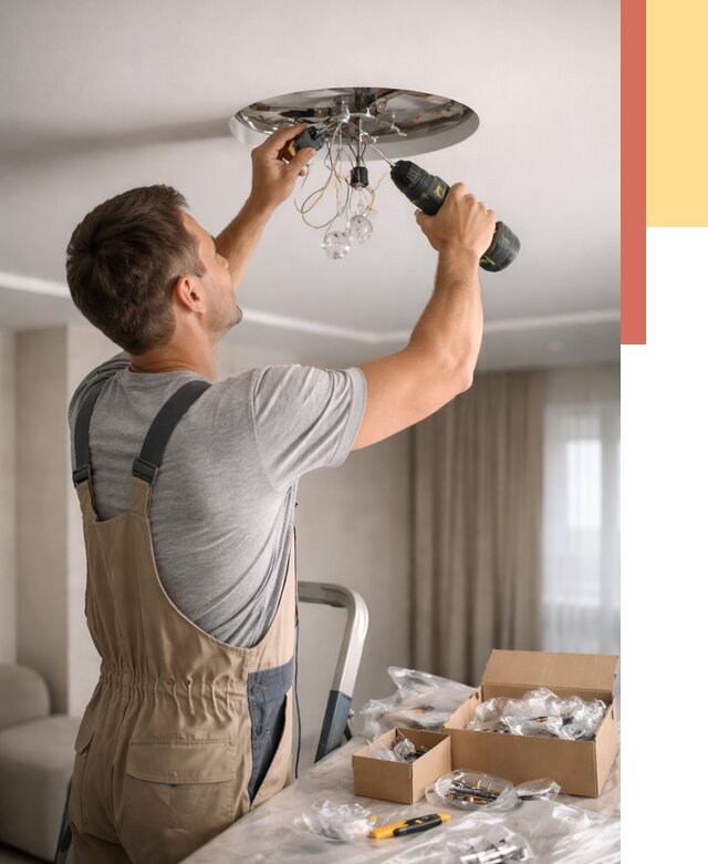 Установка люстры в натяжной потолок в калуге от 1214 руб. | Быстро и недорого — ОТДЕЛОЧНИК-Клг