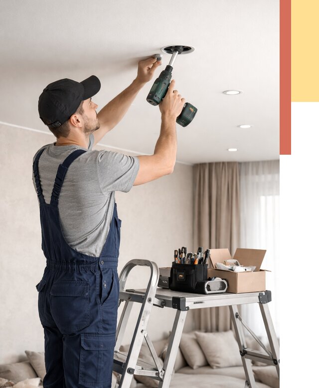 Установка и монтаж точечных светильников в натяжной потолок в калуге от 1821 руб. | ОТДЕЛОЧНИК-Клг