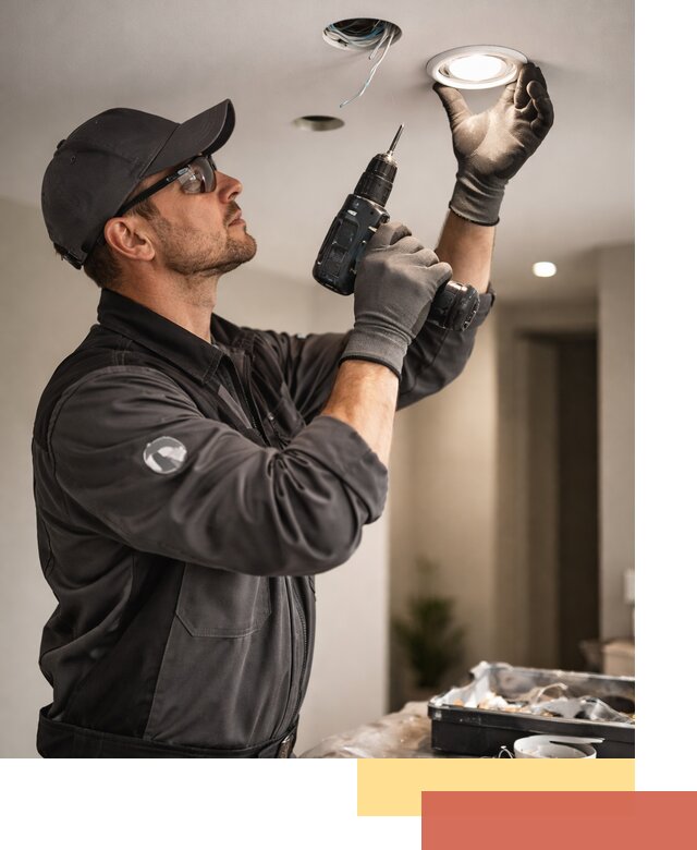 Установка точечных светильников в натяжной потолок в калуге