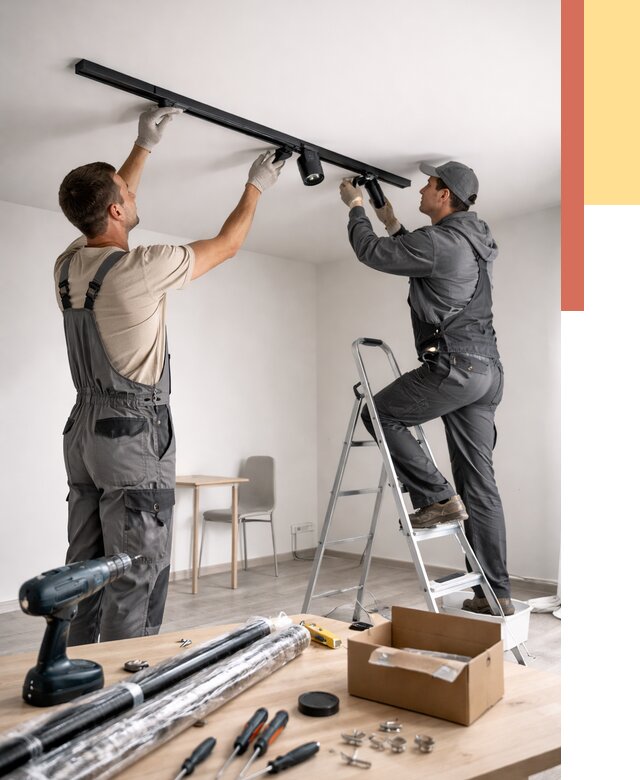 Установка трековых светильников в натяжной потолок в калуге от 4248 руб. | ОТДЕЛОЧНИК-Клг