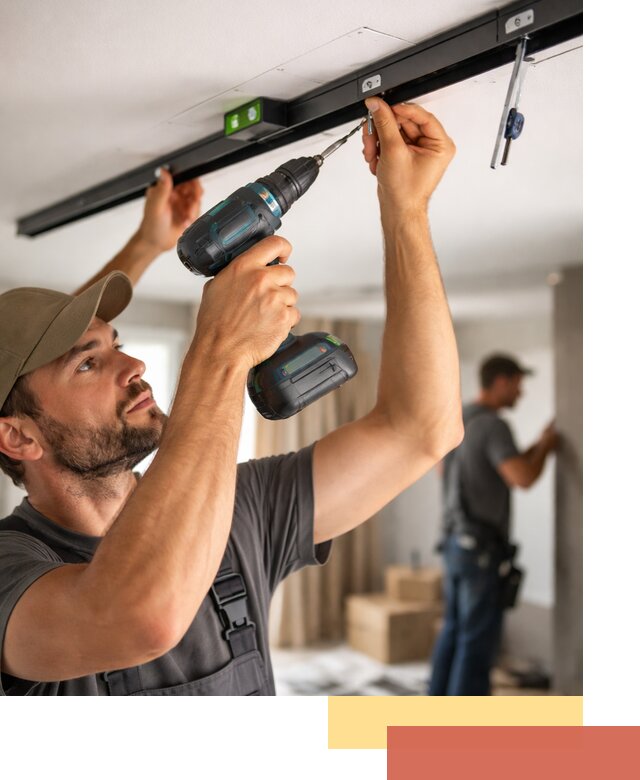 Установка трековых светильников в натяжной потолок в калуге