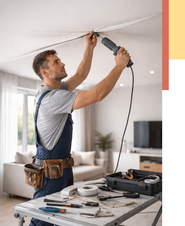 Ремонт натяжных потолков в калуге от 9608 руб. под ключ — ОТДЕЛОЧНИК-Клг