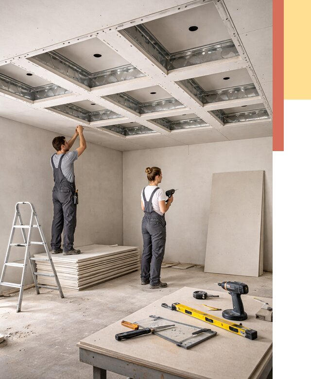 Кессонный потолок из гипсокартона в калуге от 1871 руб. — монтаж и под ключ | ОТДЕЛОЧНИК-Клг