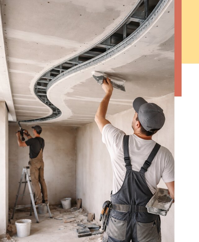 Криволинейный потолок из гипсокартона в калуге от 2124 руб./м2 | ОТДЕЛОЧНИК-Клг