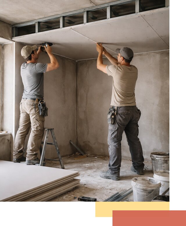 Короб из гипсокартона на потолке под ключ в калуге