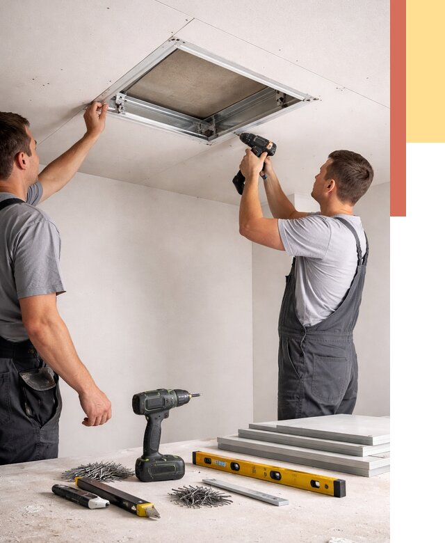 Установка люка в потолок ГКЛ в калуге от 2529 руб. под ключ | ОТДЕЛОЧНИК-Клг