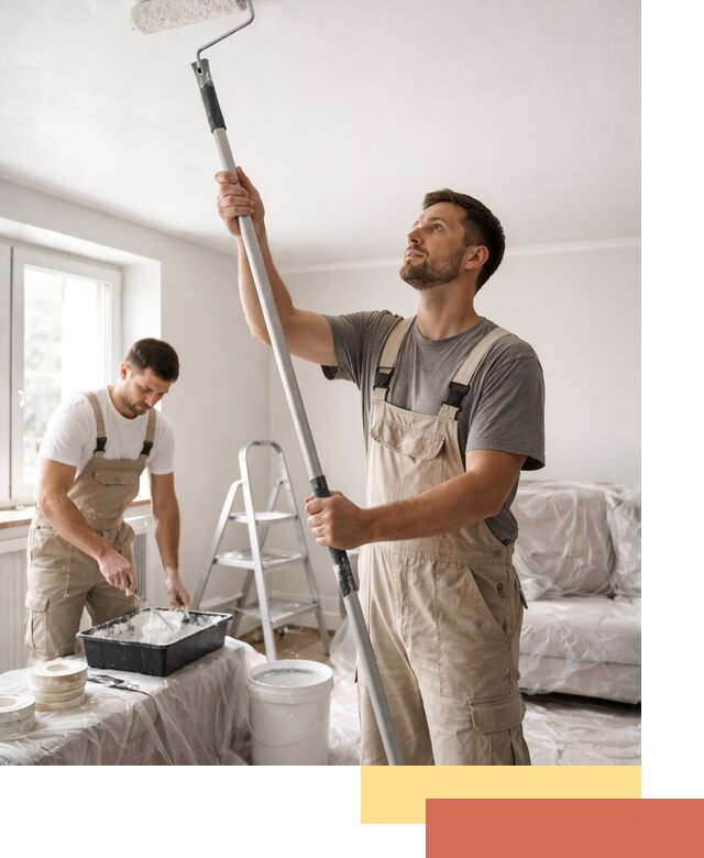 Покраска потолка водоэмульсионной краской в калуге