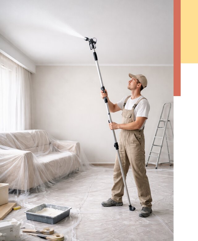 Покраска потолка краскопультом в калуге от 4551 руб. быстро и недорого | ОТДЕЛОЧНИК-Клг