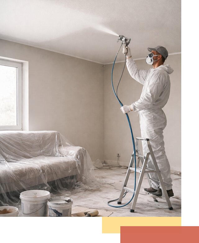 Покраска потолка краскопультом в калуге быстро и качественно