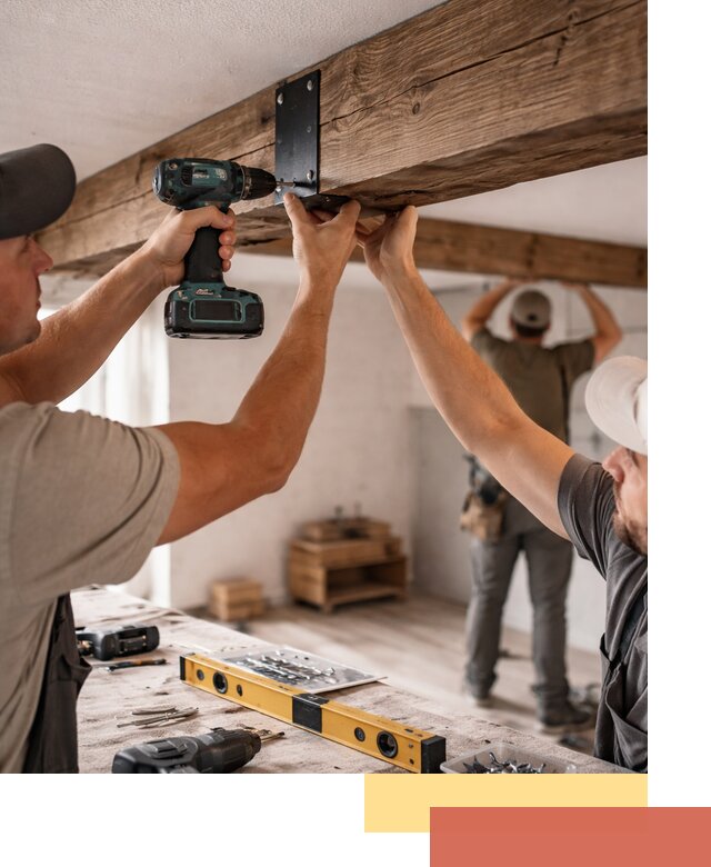 Монтаж декоративных потолочных балок в калуге